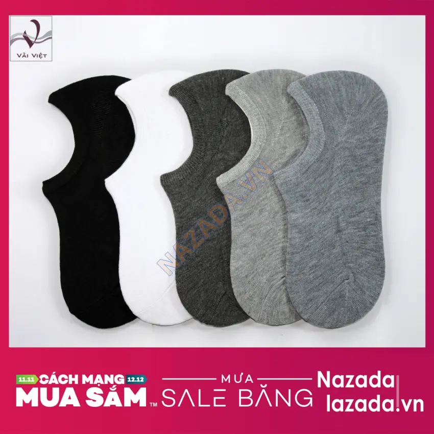 Bộ 5 đôi vớ lười trơn