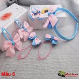 Bộ Bờm Nơ Kẹp Dây Buộc Tóc 7 Món Cho Bé Gái