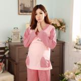 Bộ đồ bầu mặc bầu và mặc sau sinh cho con bú STT060 ( hồng kẻ tăm)