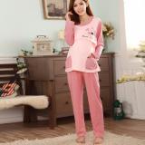 Bộ đồ bầu mặc bầu và mặc sau sinh cho con bú STT060 ( hồng kẻ tăm)