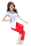 Bộ đồ bộ áo xẻ vạt xéo (Đỏ)