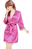 Bộ đồ ngủ Kimono phi bóng (Hồng dâu)