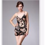 Bộ đồ  ngủ lụa phi bóng hai dây sexy