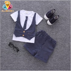 Bộ gile cho bé trai tay ngắn sọc dài cà vạt M17