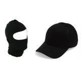 Bộ mũ lưỡi trai đen trơn và khăn trùm đen ninja