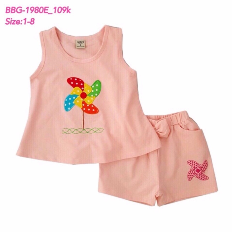 Nơi bán Bộ thun bé gái thêu chong chóng 10-18kg
