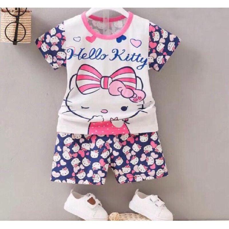 Nơi bán Bộ thun tay ngắn in kitty từ 12kg đến 26kg - BG296