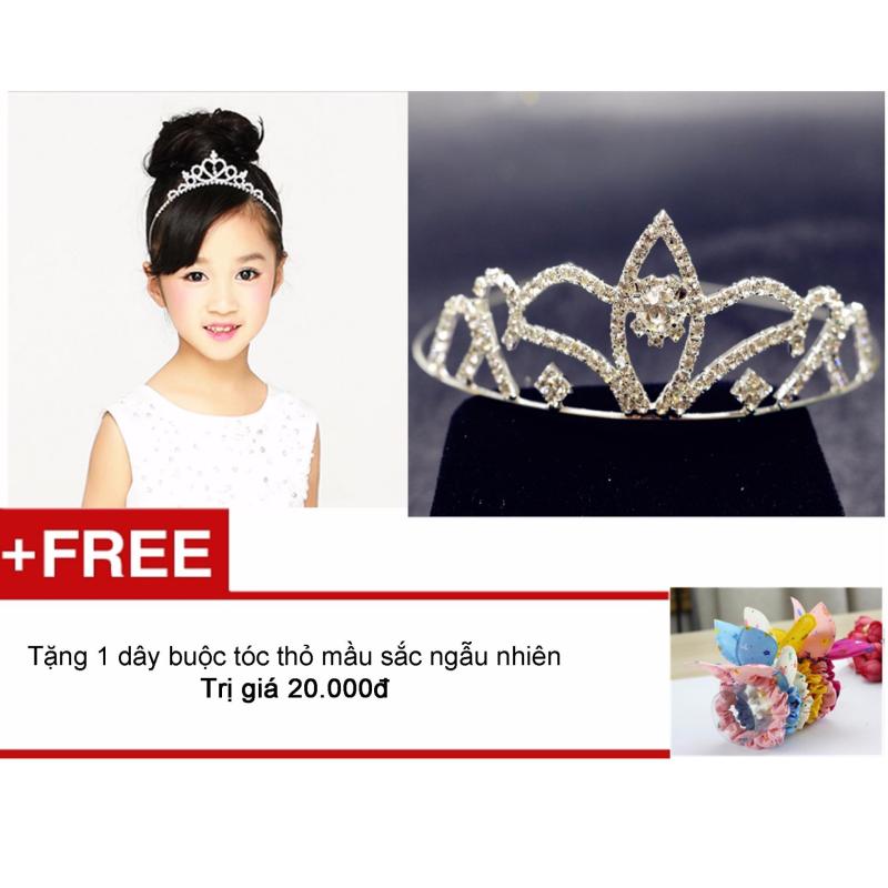 Giá bán Bờm Vương Miện Handmade Đính Đá lấp lánh Vm68 (Vàng)+ Tặng 1 Dây Buộc Tóc Tai Thỏ