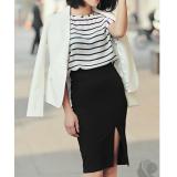 Chân váy bút chì xẻ đùi trước 3 màu lựa chọn