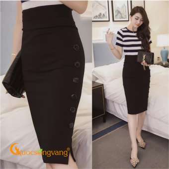 chân váy công sở kiểu bút chì chân váy big size nhiều nút GLV042 Cuocsongvang