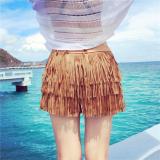 Chân váy da lộn tua rua phong cách Bohemien