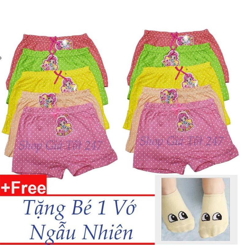 Nơi bán COMBO 10 QUẦN LÓT ĐÙI BÉ GÁI H287+ Tặng 1 đôi tất mẫu ngẫu nhiên