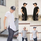 Combo 3 áo dây kéo nam lai bầu longtee zip hông cao cấp