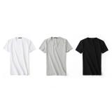 Combo 3 áo thun nam body cổ tim (Đen, trắng, xám)