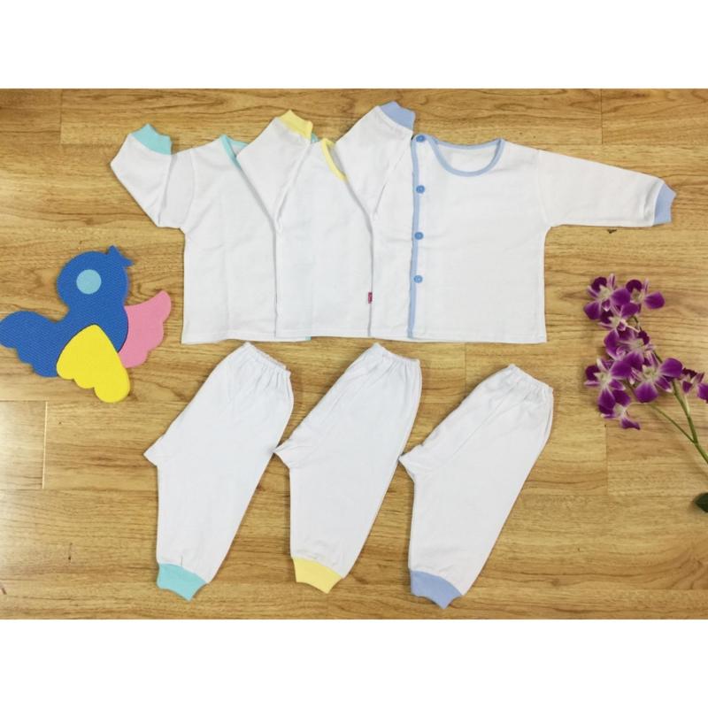 Nơi bán Combo 3 Bộ bác sỹ tay dài màu trắng cho bé trai Nanio size 1 (3 -5kg)