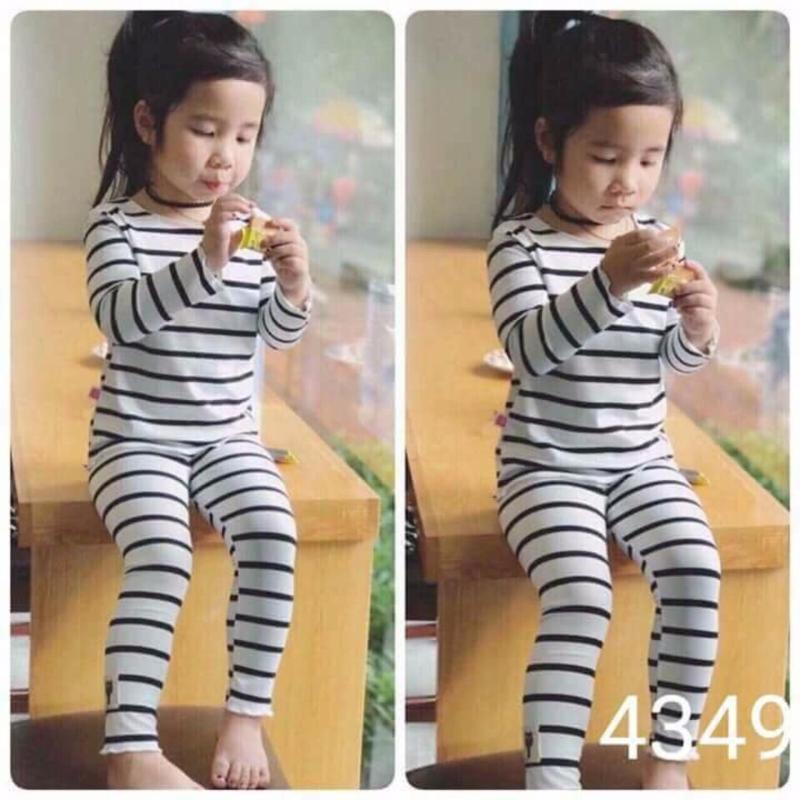 Nơi bán Combo 3 bộ quần áo cotton kẻ sọc siêu đáng yêu cho bế trai và bé gái