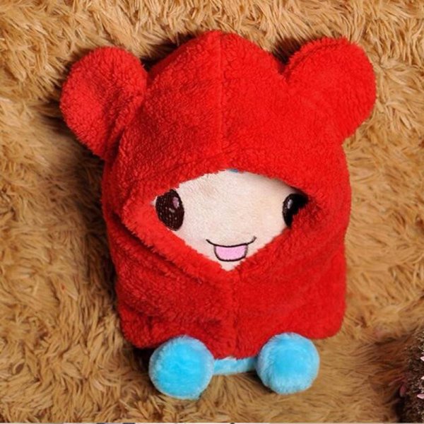 Cute Toddler Boy Girl Baby Kids Warm Winter Hat Hood Scarf Beanie Cap Earflap RED S - intl