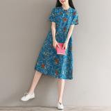Đầm bầu công sở cổ tàu in hoa 01