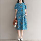 Đầm bầu công sở cổ tàu in hoa 01