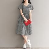 Đầm bầu công sở kẻ caro dáng dài