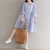 Đầm bầu công sở kẻ xinh