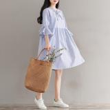 Đầm bầu công sở kẻ xinh