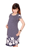 Đầm bầu hoa chân VL705 (Kẻ tím than)