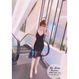 Đầm body 2 dây ren cườm sexy