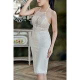 Đầm body cổ yếm ren lỗ sexy