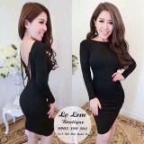 Đầm body tay dài hở lưng dây chuỗi