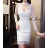 Đầm body tay dài ren cúp ngực