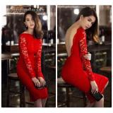 Đầm body tay dài ren hở lưng NT