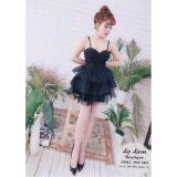 Đầm cúp xòe 2 dây tầng ren lưới