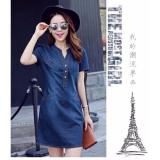 Đầm jean cổ chữ V cao cấp D446