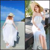 Đầm maxi chiffon bèo trắng