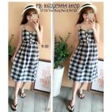 Đầm maxi sọc caro mẫu mới nhất nằm