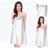 Đầm Ngủ Phi Lụa Phối Ren Quyến Rũ Màu Xám