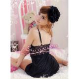 Đầm ngủ phối ren sexy (đen)-an16