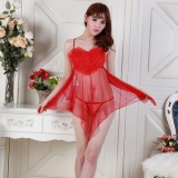 Đầm ngủ tim phối ren sexy Làm Đẹp CDAN33 - Đỏ