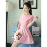 Đầm Ren Cổ Gợn Sóng DN020 (Hồng)