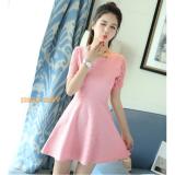Đầm Ren Cổ Gợn Sóng DN020 (Hồng)