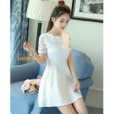 Đầm Ren Cổ Gợn Sóng DN020 (Trắng)