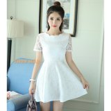 Đầm Ren Cổ Gợn Sóng DN020 (Trắng)