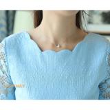 Đầm Ren Cổ Gợn Sóng DN020 (Xanh)