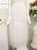 Đầm ren maxi đính hoa nơ eo BERI (trắng) - DD077