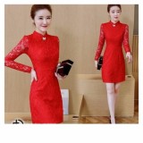 [HCM]Đầm ren ôm tay dài GGD562
