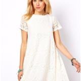Đầm ren suông Oversize. - DS06 (Trắng)