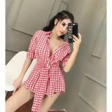 Đầm sơ mi caro D461 (đen)