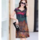 Đầm suông cổ V in họa tiết D101