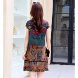 Đầm suông cổ V in họa tiết D101